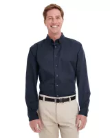Harriton Men's Tall Foundation Cotton Long-Sleeve Twill Shirt with Teflon™