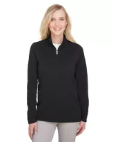 ULTRACLUB Ladies' Coastal Pique Fleece Quarter-Zip