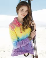 MV Sport® Women's Courtney Burnout V-Notch Hooded Sweatshirt