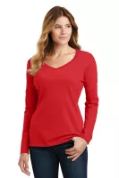 Port & Co™ Women's Long Sleeve Fan Favorite V-Neck Tee.