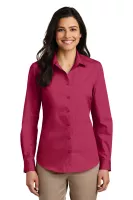 Port Authority® Women's Long Sleeve Carefree Poplin Shirt.