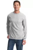 Port & Co™ Long Sleeve Essential Pocket Tee.