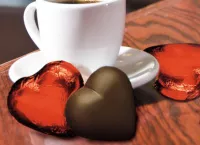 Dark Chocolate Hearts in Red Foil
