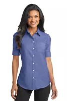 Port Authority® Women's Short Sleeve SuperPro™ Oxford Shirt.