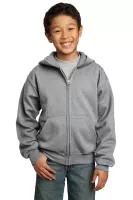 Port & Co™ Youth Core Fleece Full-Zip Hooded Sweatshirt.