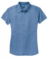 Port & Co™ Women's Short Sleeve Value Denim Shirt.