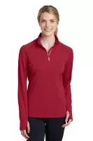 Sport-Tek® Women's Sport-Wick® Textured 1/4-Zip Pullover.