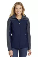 Port Authority® Women's Hooded Core Soft Shell Jacket.