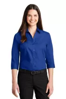 Port Authority® Women's 3/4-Sleeve Carefree Poplin Shirt.