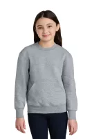 Port & Co™ Youth Core Fleece Crewneck Pocket Sweatshirt