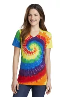Port & Co™ Women's Tie-Dye V-Neck Tee.