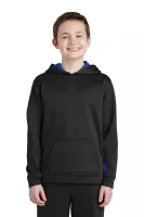 Sport-Tek® Youth Sport-Wick® Fleece Colorblock Hooded Pullover.