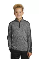 Sport-Tek ® Youth PosiCharge ® Electric Heather Colorblock 1/4-Zip Pullover.