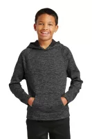 Sport-Tek® Youth PosiCharge® Electric Heather Fleece Hooded Pullover.