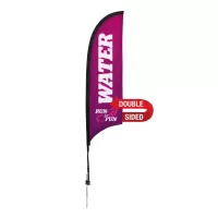 7' Premium Razor Sail Sign Flag, 2-Sided, Ground Spike