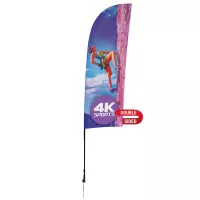 9' Streamline Blade Sail Sign Flag, 2-Sided, Ground Spike