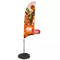 7' Streamline Razor Sail Sign Flag, 2-Sided, 3-Leg Scissor