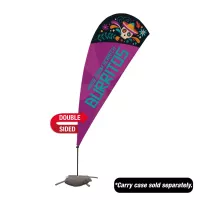 9.5' Value Teardrop Sail Sign Flag- 2-Sided with Cross Base
