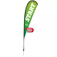 15' Premium Teardrop Sail Sign Flag, 2-Sided, Ground Spike