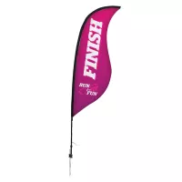 9' Premium Sabre Sail Sign Flag, 1-Sided, Ground Spike