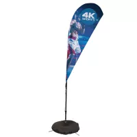 6' Streamline Teardrop Sail Sign Flag,1-Sided,3-Leg Scissor