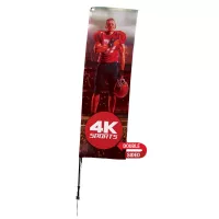 10' Streamline Rectangle Sail Sign Flag, 2-Sided, Spike