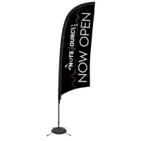 9' Elite Razor Nylon Sail Sign Flag, 1-Sided, Scissor Base
