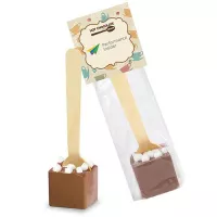 Hot Chocolate on a Spoon in Header Bag - Belgian Milk Chocolate with Marshmallows