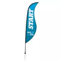 13' Premium Sabre Sail Sign Flag, 1-Sided, Ground Spike