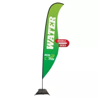 17' Premium Sabre Sail Sign Flag, 2-Sided, Scissor Base