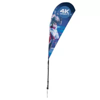 6' Streamline Teardrop Sail Sign Flag, 1-Sided with Spike