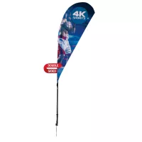 6' Streamline Teardrop Sail Sign Flag, Double-Sided, Spike
