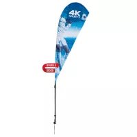 8' Streamline Teardrop Sail Sign Flag, 2-Sided, Ground Spike