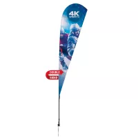 11.5' Streamline Teardrop Sail Sign Flag, 2-Sided, Spike