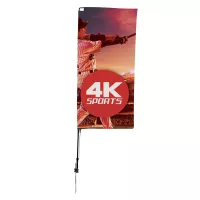 7' Streamline Rectangle Sail Sign Flag, 1-Sided, Spike