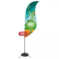 9' Streamline Sabre Sail Sign Flag, 2-Sided, Scissor Base