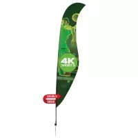 17' Streamline Sabre Sail Sign Flag, 2-Sided, Ground Spike