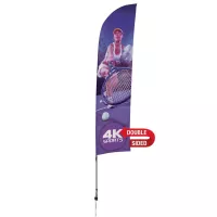 13' Streamline Blade Sail Sign Flag, 2-Sided, Ground Spike