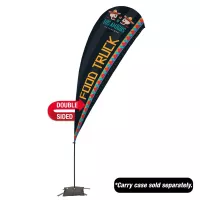 13' Value Teardrop Sail Sign Flag - 2-Sided with Cross Base