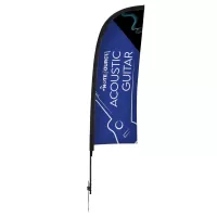 9' Elite Blade Nylon Sail Sign Flag, 1-Sided, Ground Spike