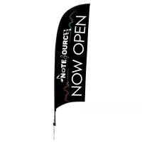 9' Elite Razor Nylon Sail Sign Flag, 1-Sided, Ground Spike