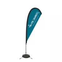 8' Elite Teardrop Nylon Sail Sign Flag, 1-Sided, Scissor