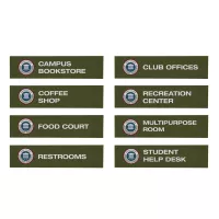 Wayfinding Rectangle Sign Post Set of Eight Graphic Signs