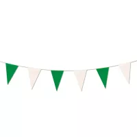 105' Green & White Pennant String