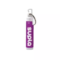 SPF 15 Lip Balm in White Tube with Hook Cap and Silver Metal Split-Ring