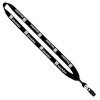 3/4" Cotton Lanyard with Metal Crimp & Bulldog Clip