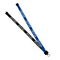 3/4" Multi color (left and right) Polyester Lanyard with Plastic Clamshell