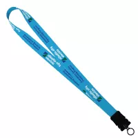 1" Dye-Sublimated Stretchy Elastic Lanyard with Plastic Snap-Buckle Release