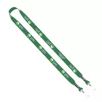 3/4" rPET Dye-Sublimated Double-Ended Lanyard With Metal Crimp and Swivel Snap Hook