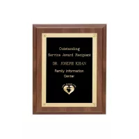 Walnut Finish Plaque w/Rosettes